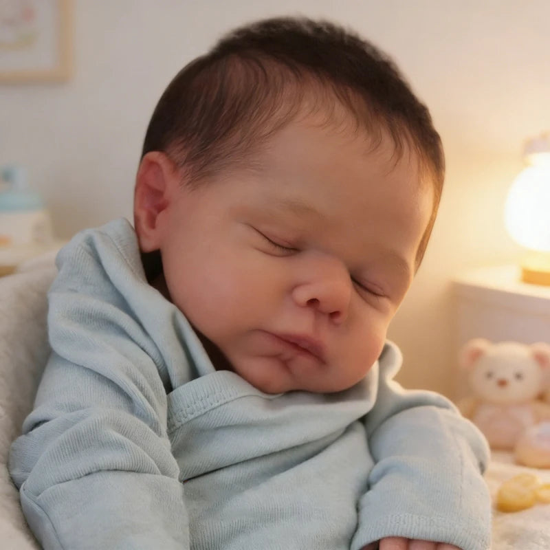 48CM Reborn Dolls Complete Finished Touch Soft Newborn Baby Marley Realistic Silicone Doll Handmade Rooted Hair Doll