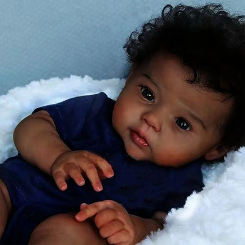 Reborn Baby Doll Black Baby Doll Soft Body And Curly Hair Realistic Newborn Baby Doll Real Life Baby Doll Cloth Body