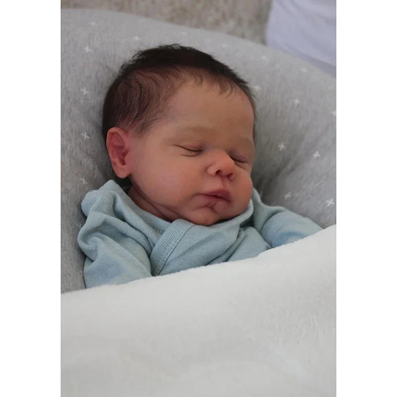 48CM Reborn Dolls Complete Finished Touch Soft Newborn Baby Marley Realistic Silicone Doll Handmade Rooted Hair Doll