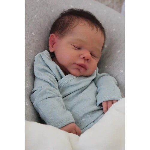 48CM Reborn Dolls Complete Finished Touch Soft Newborn Baby Marley Realistic Silicone Doll Handmade Rooted Hair Doll