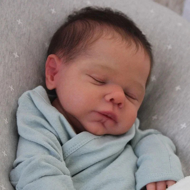 48CM Reborn Dolls Complete Finished Touch Soft Newborn Baby Marley Realistic Silicone Doll Handmade Rooted Hair Doll